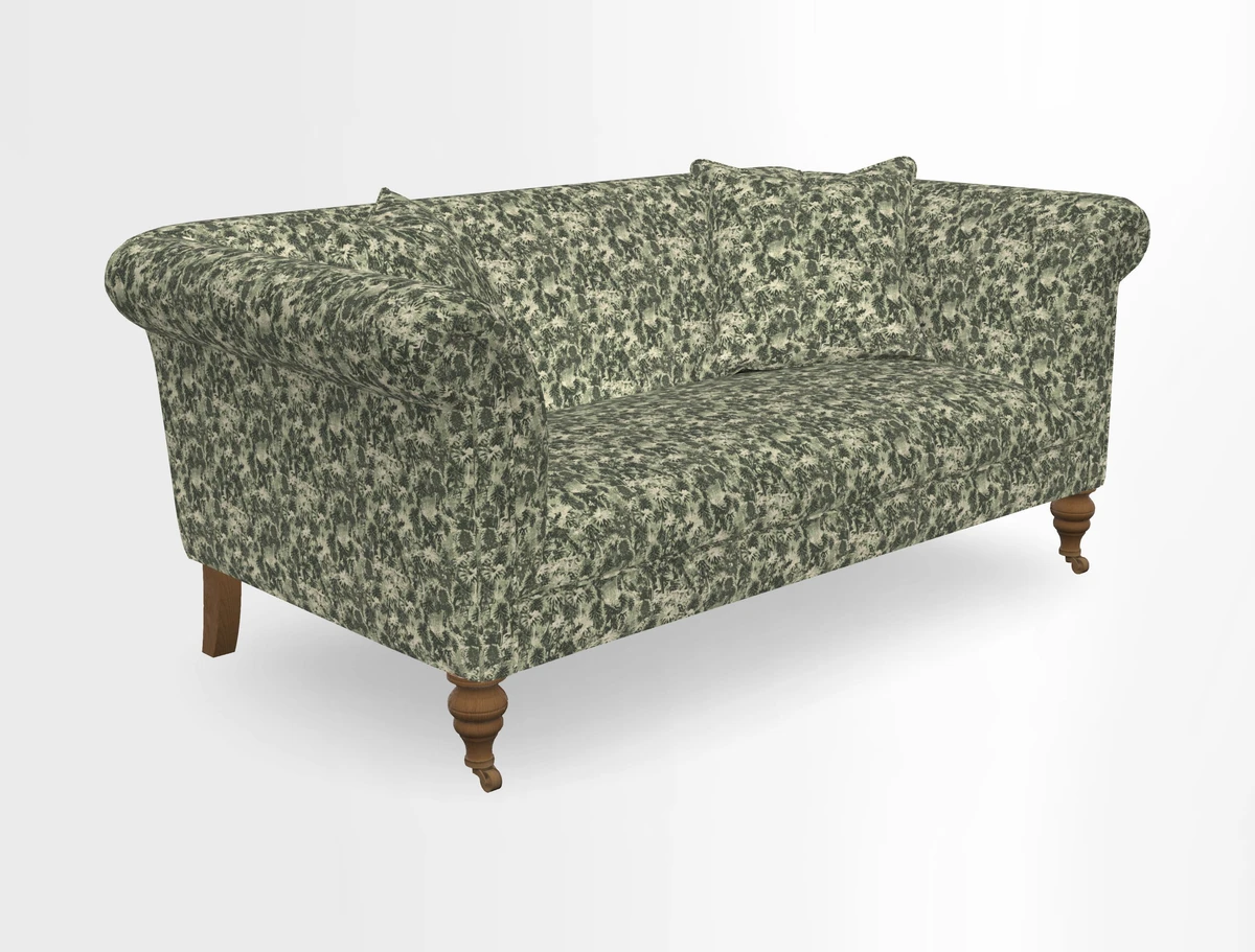 Masham 3 Seater Sofa in V&A Threads of India on Linen Paisley Splendour Steel
