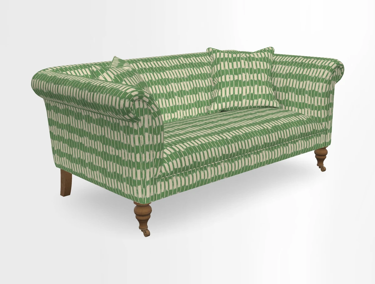 Masham 3 Seater Sofa in V&A Threads of India on Linen Paisley Splendour Steel