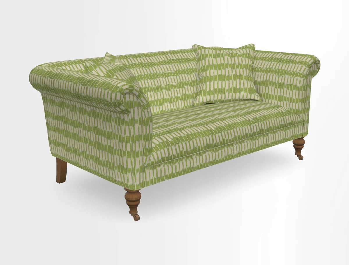 Masham 3 Seater Sofa in V&A Threads of India on Linen Paisley Splendour Steel