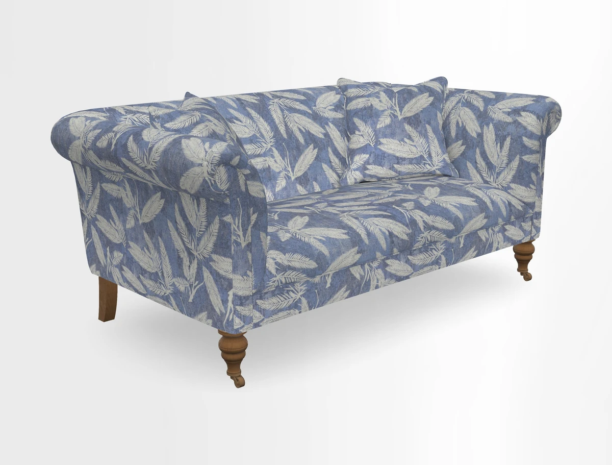 Masham 3 Seater Sofa in V&A Threads of India on Linen Paisley Splendour Steel