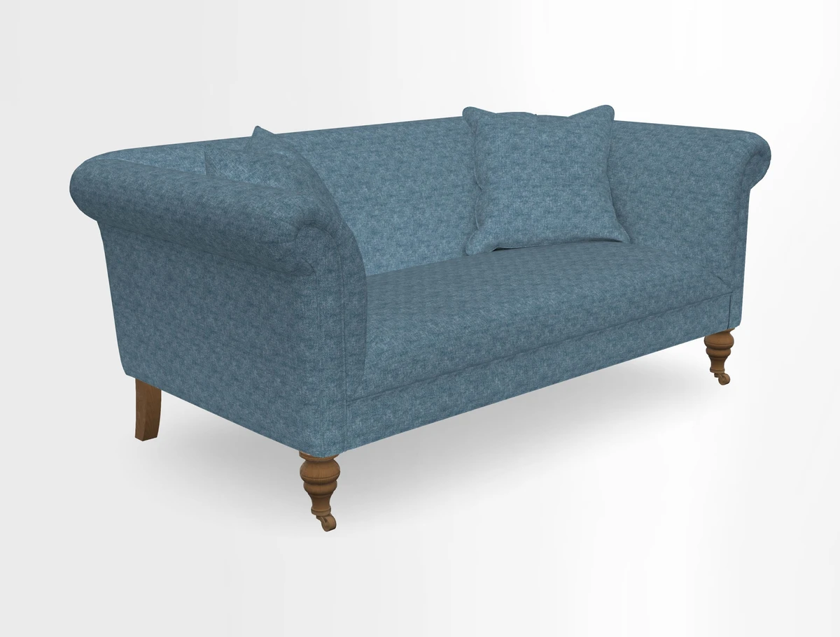Masham 3 Seater Sofa in V&A Threads of India on Linen Paisley Splendour Steel