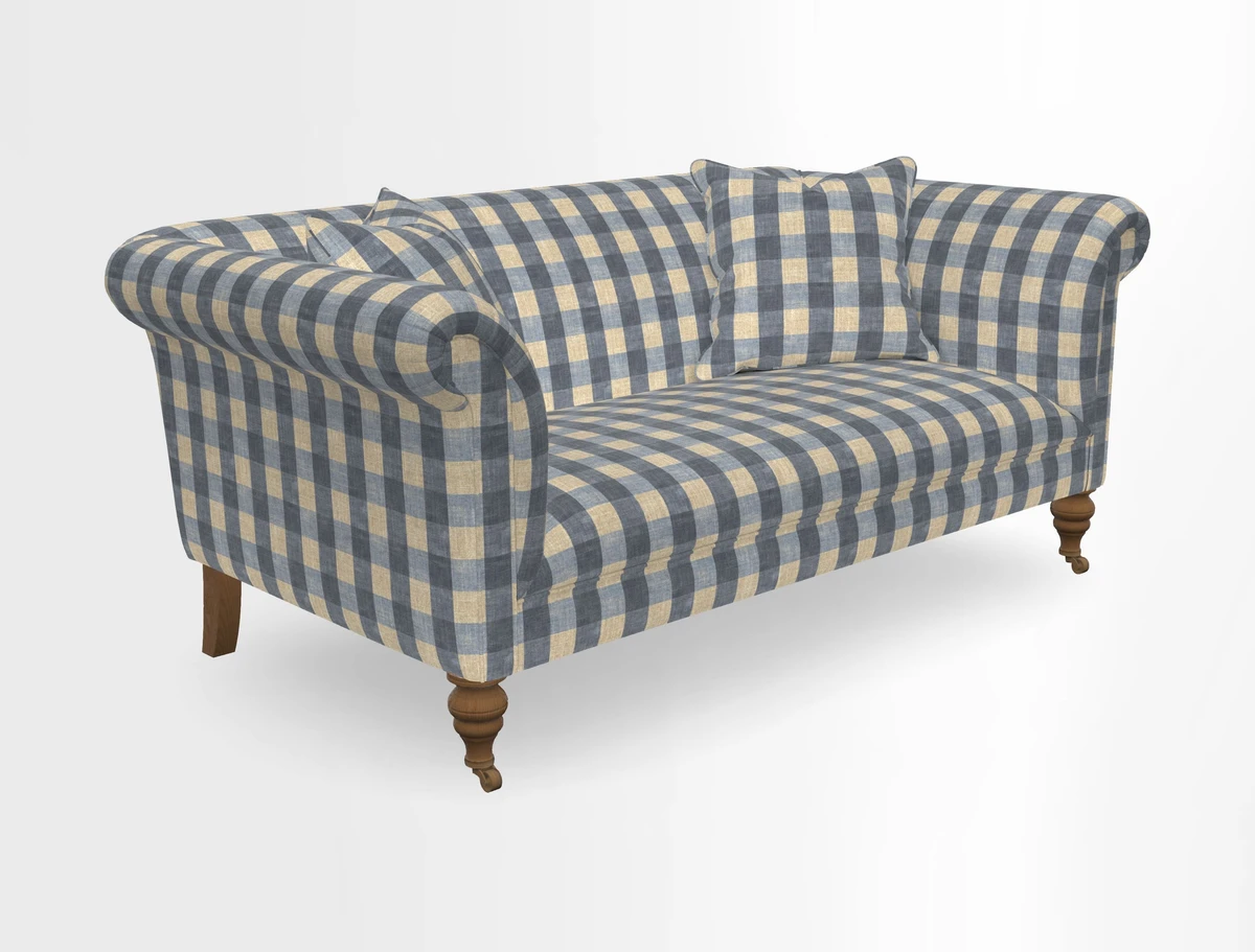 Masham 3 Seater Sofa in V&A Threads of India on Linen Paisley Splendour Steel