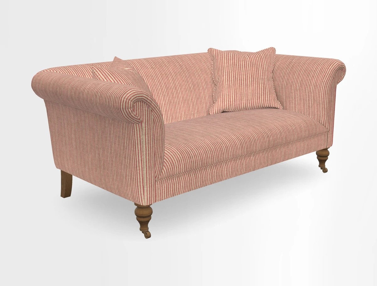Masham 3 Seater Sofa in V&A Threads of India on Linen Paisley Splendour Steel