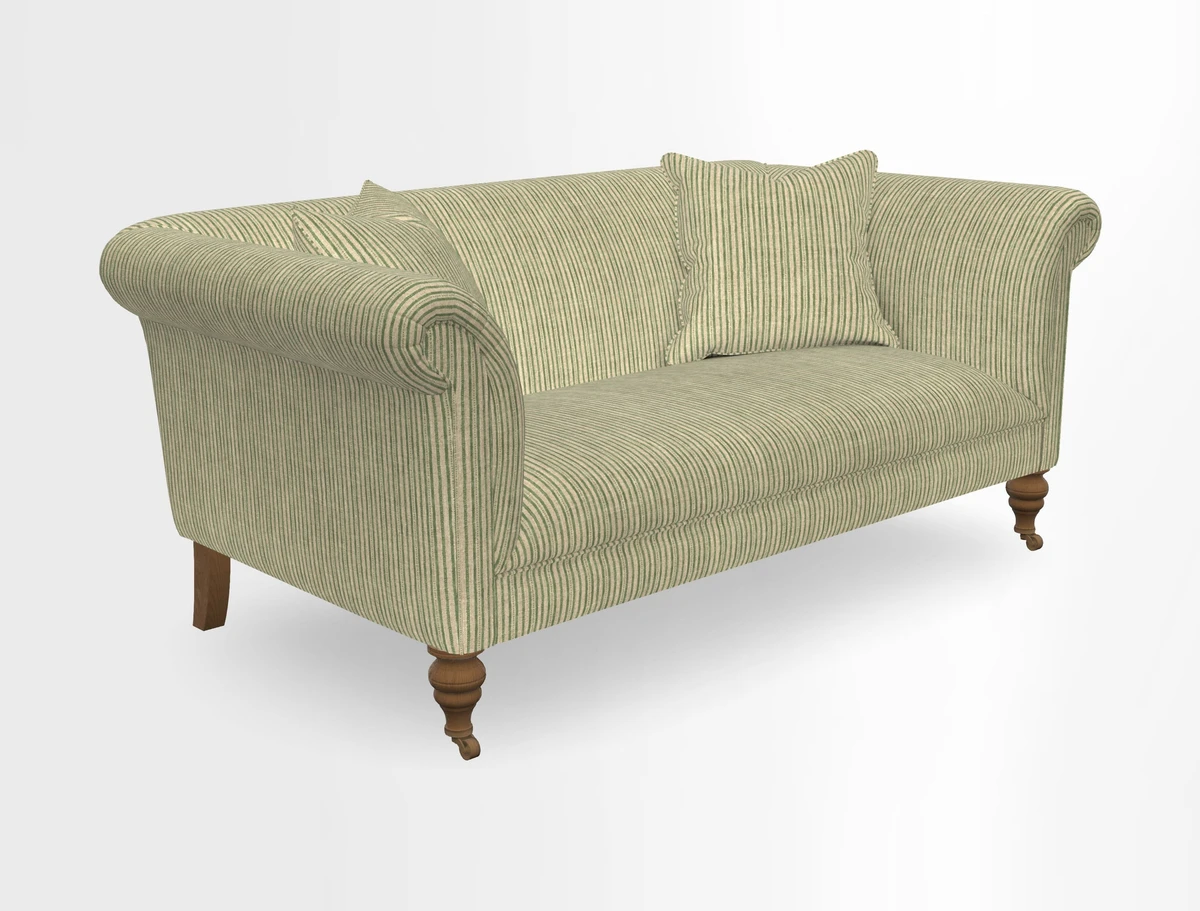 Masham 3 Seater Sofa in V&A Threads of India on Linen Paisley Splendour Steel