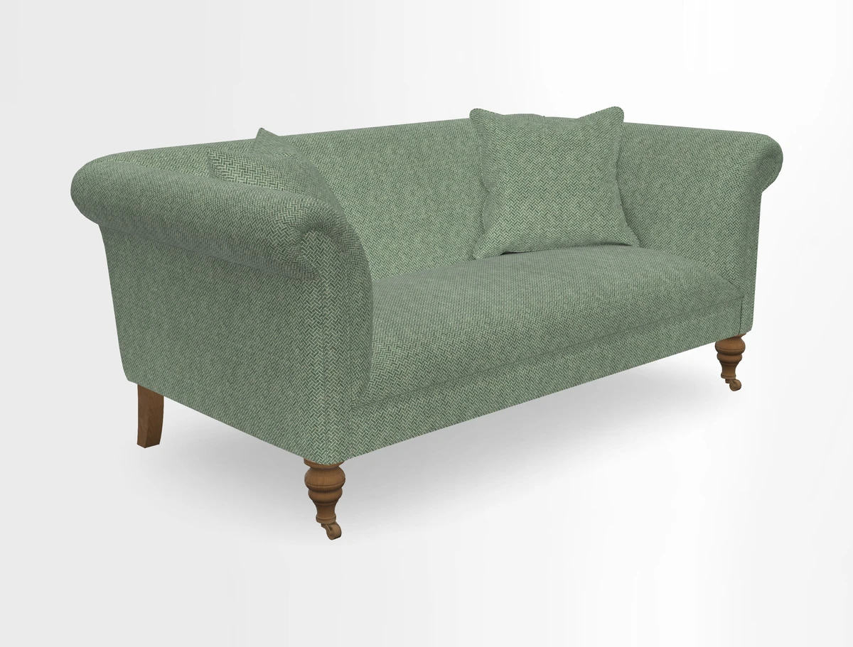 Masham 3 Seater Sofa in V&A Threads of India on Linen Paisley Splendour Steel