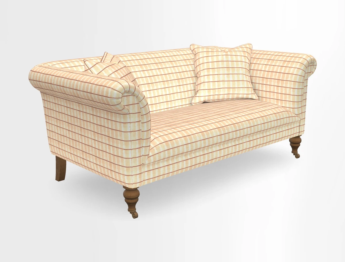 Masham 3 Seater Sofa in V&A Threads of India on Linen Paisley Splendour Steel
