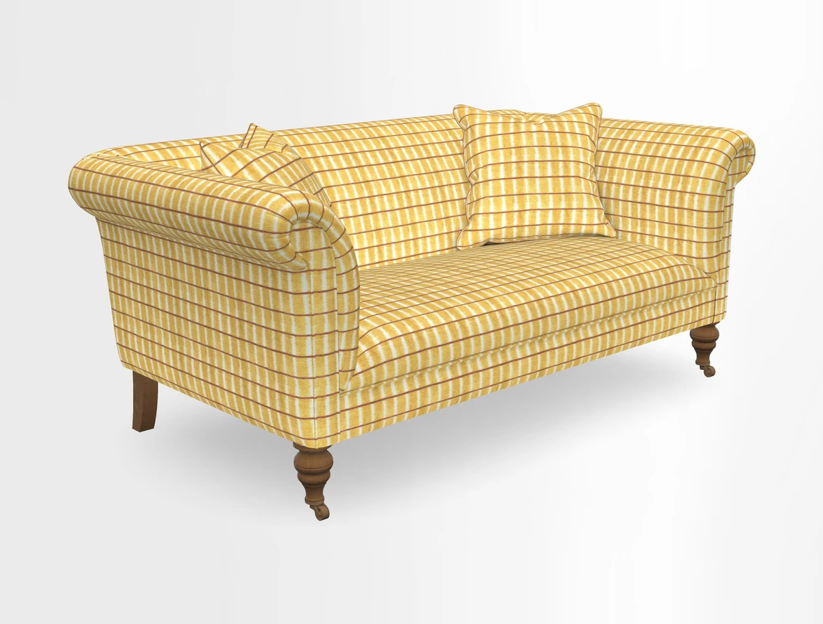 Masham 3 Seater Sofa in V&A Threads of India on Linen Paisley Splendour Steel
