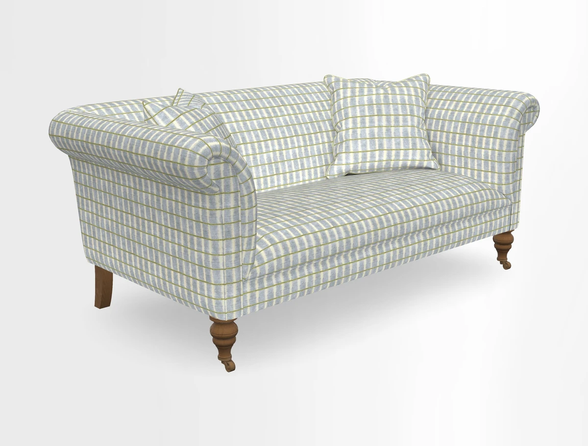 Masham 3 Seater Sofa in V&A Threads of India on Linen Paisley Splendour Steel
