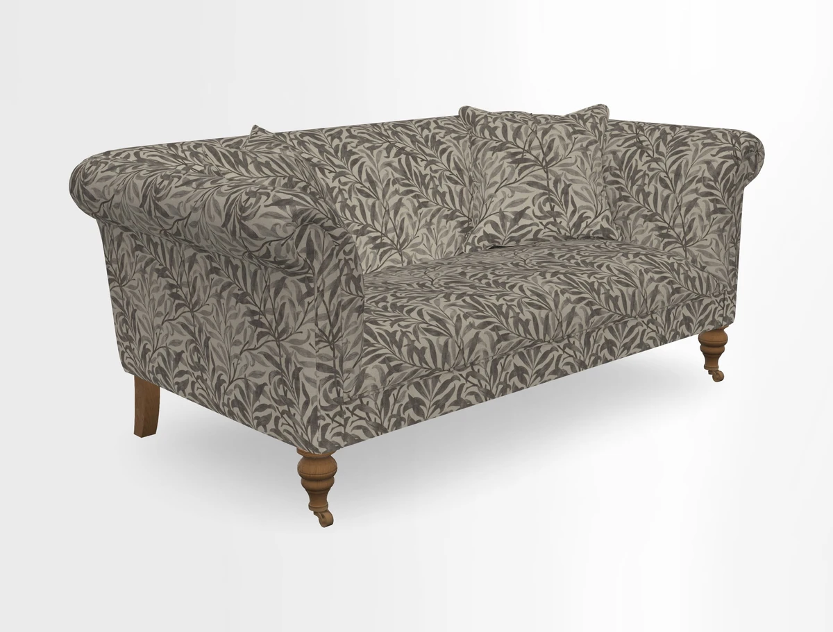 Masham 3 Seater Sofa in V&A Threads of India on Linen Paisley Splendour Steel