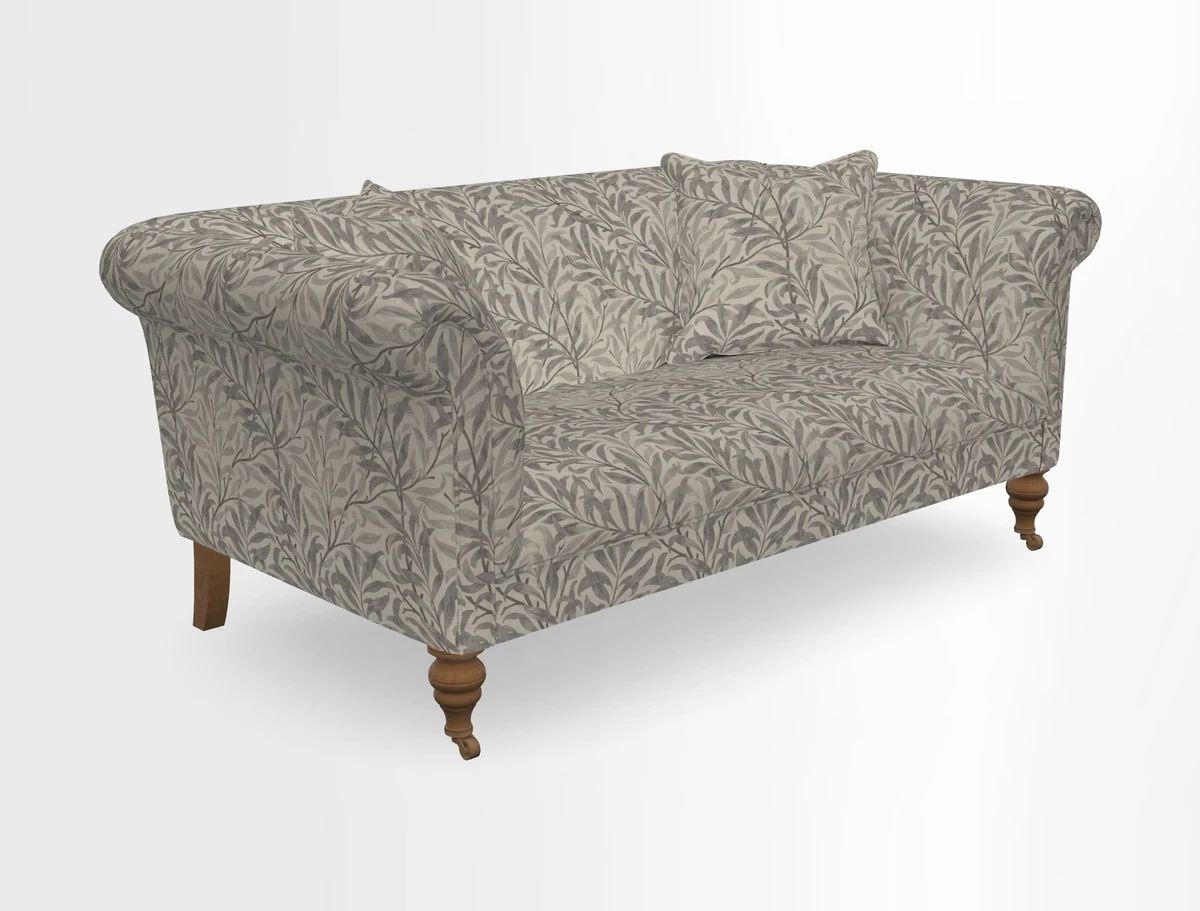 Masham 3 Seater Sofa in V&A Threads of India on Linen Paisley Splendour Steel