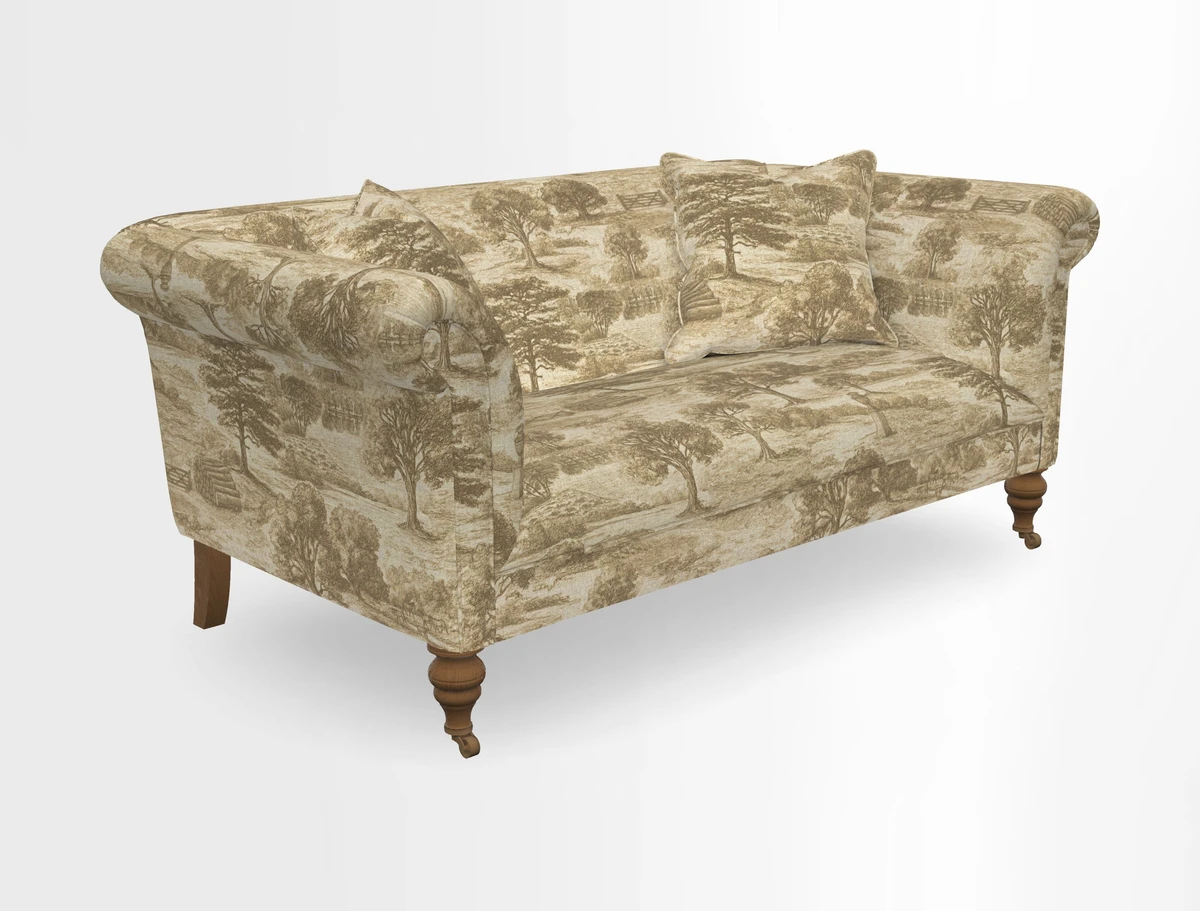 Masham 3 Seater Sofa in V&A Threads of India on Linen Paisley Splendour Steel