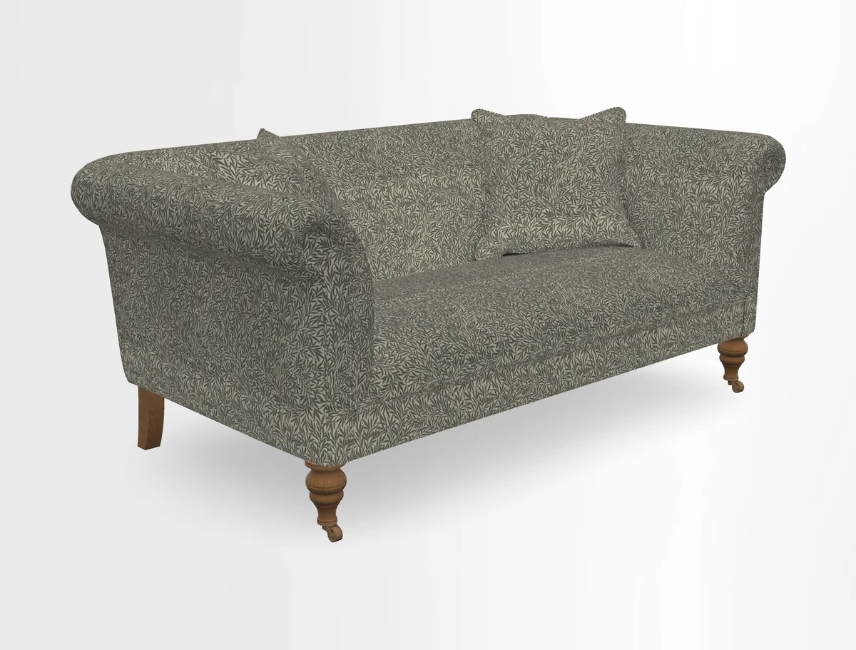 Masham 3 Seater Sofa in V&A Threads of India on Linen Paisley Splendour Steel