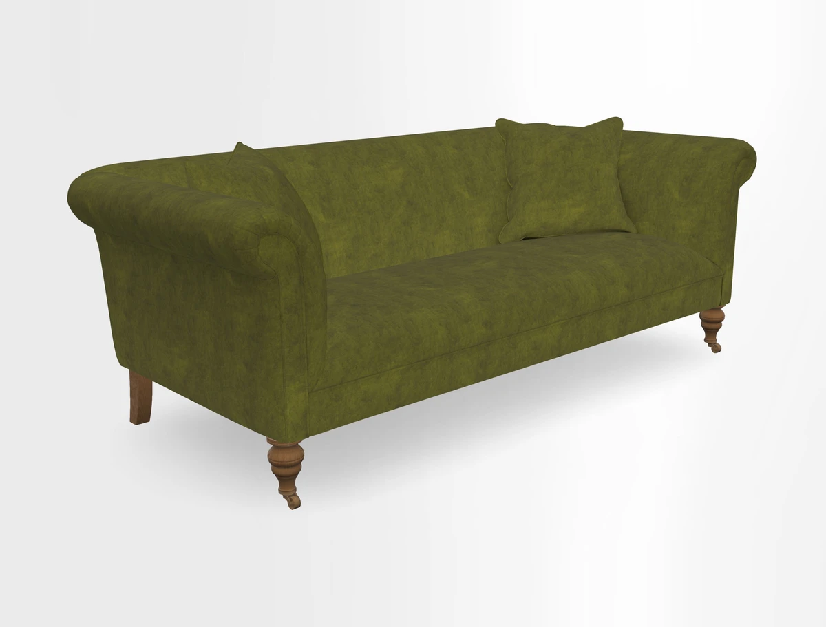 Masham 3 Seater Sofa in V&A Threads of India on Linen Paisley Splendour Steel