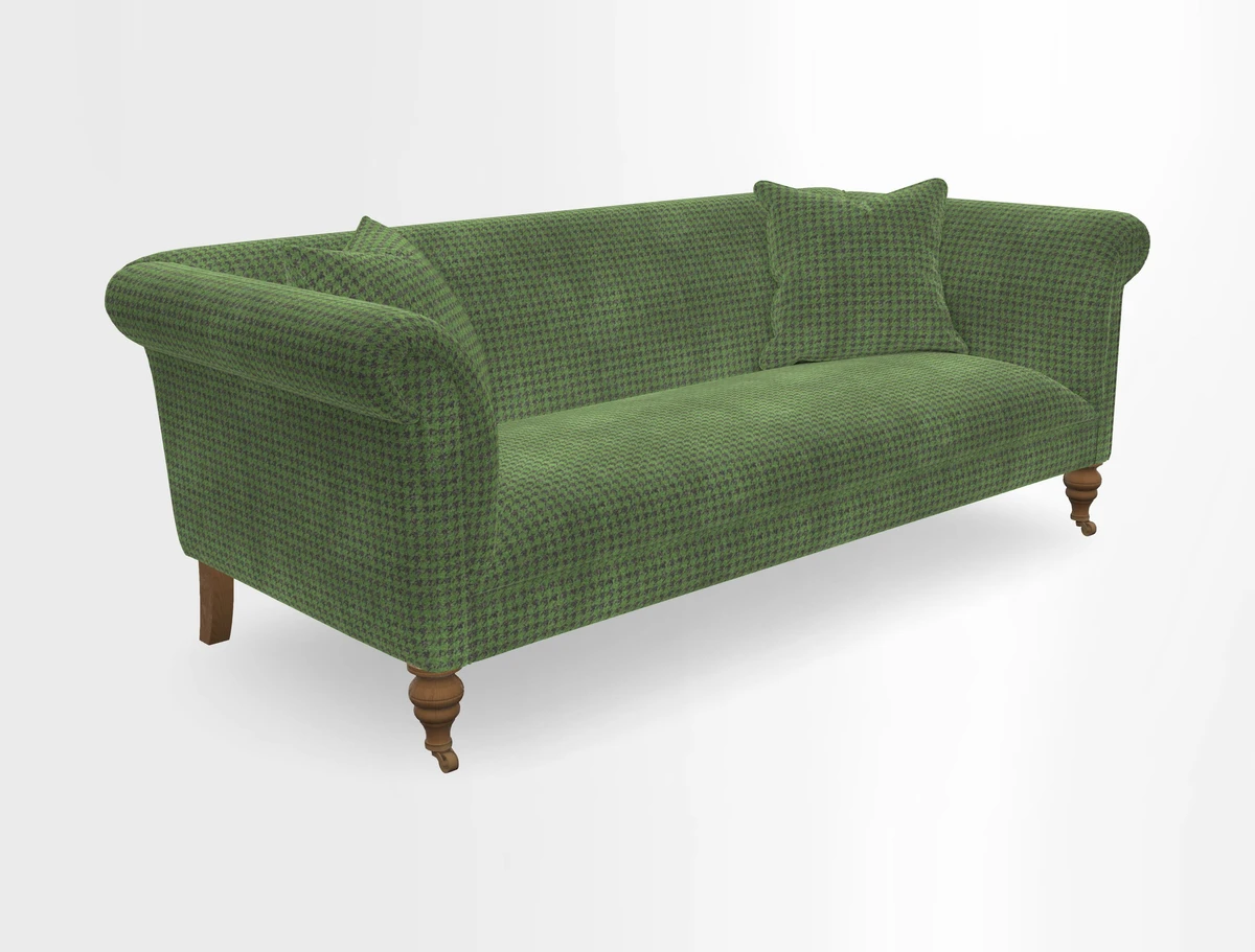 Masham 3 Seater Sofa in V&A Threads of India on Linen Paisley Splendour Steel