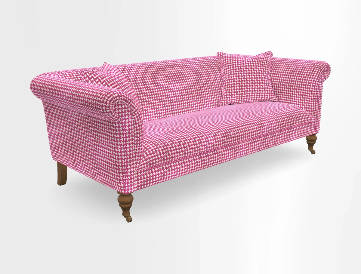 Masham 3 Seater Sofa in V&A Threads of India on Linen Paisley Splendour Steel