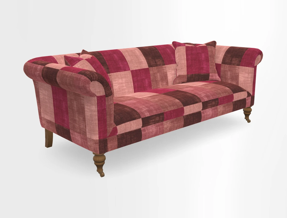 Masham 3 Seater Sofa in V&A Threads of India on Linen Paisley Splendour Steel