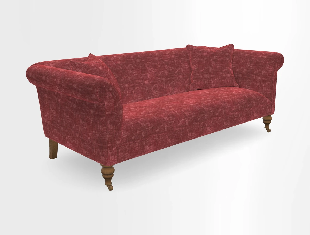 Masham 3 Seater Sofa in V&A Threads of India on Linen Paisley Splendour Steel
