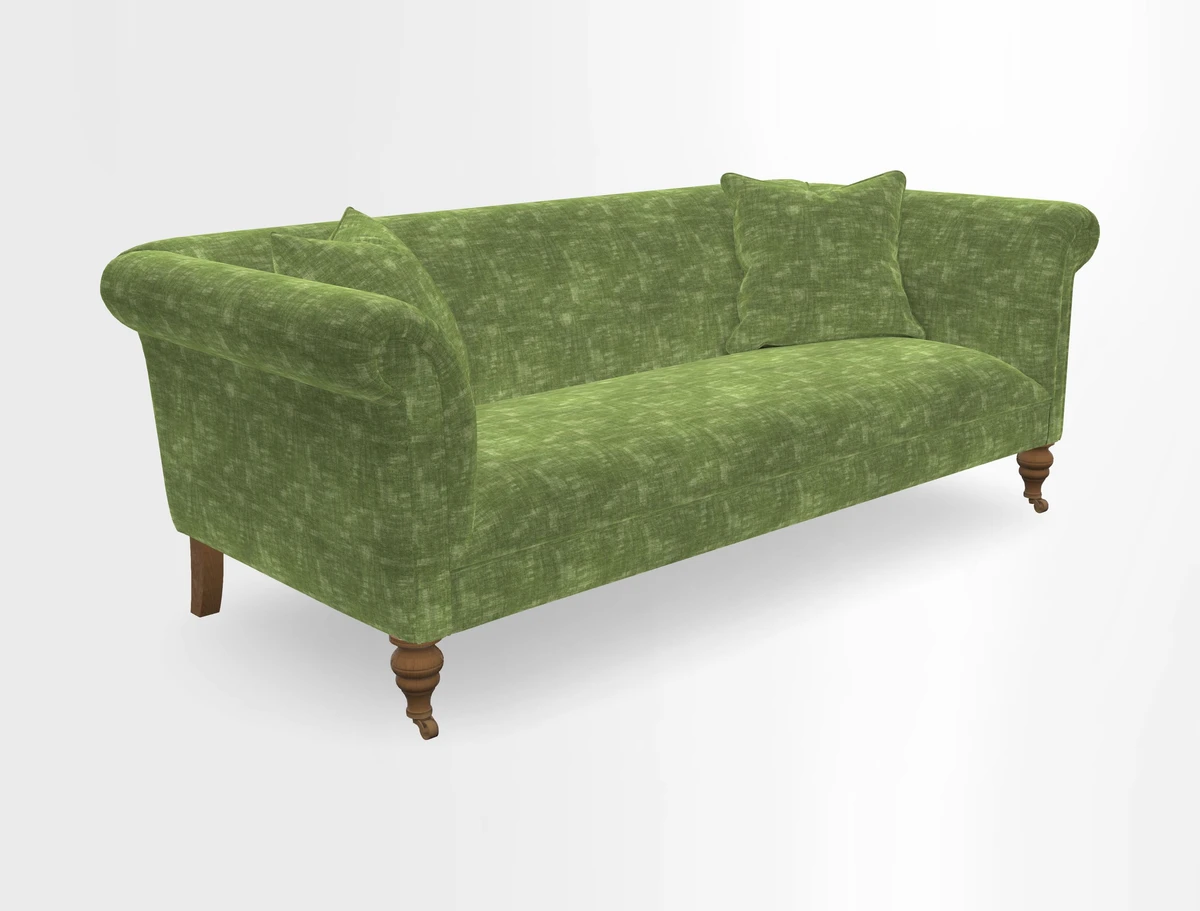 Masham 3 Seater Sofa in V&A Threads of India on Linen Paisley Splendour Steel