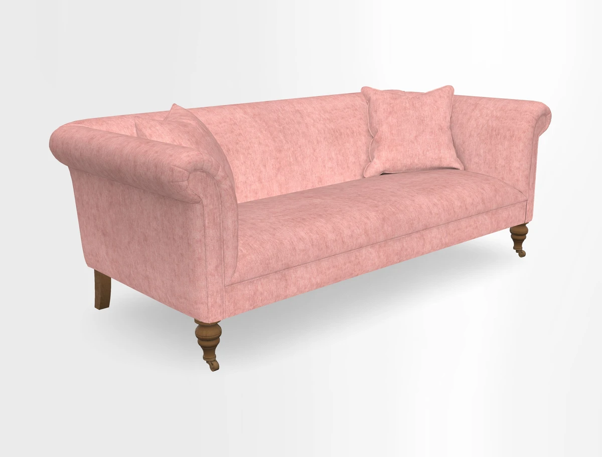Masham 3 Seater Sofa in V&A Threads of India on Linen Paisley Splendour Steel