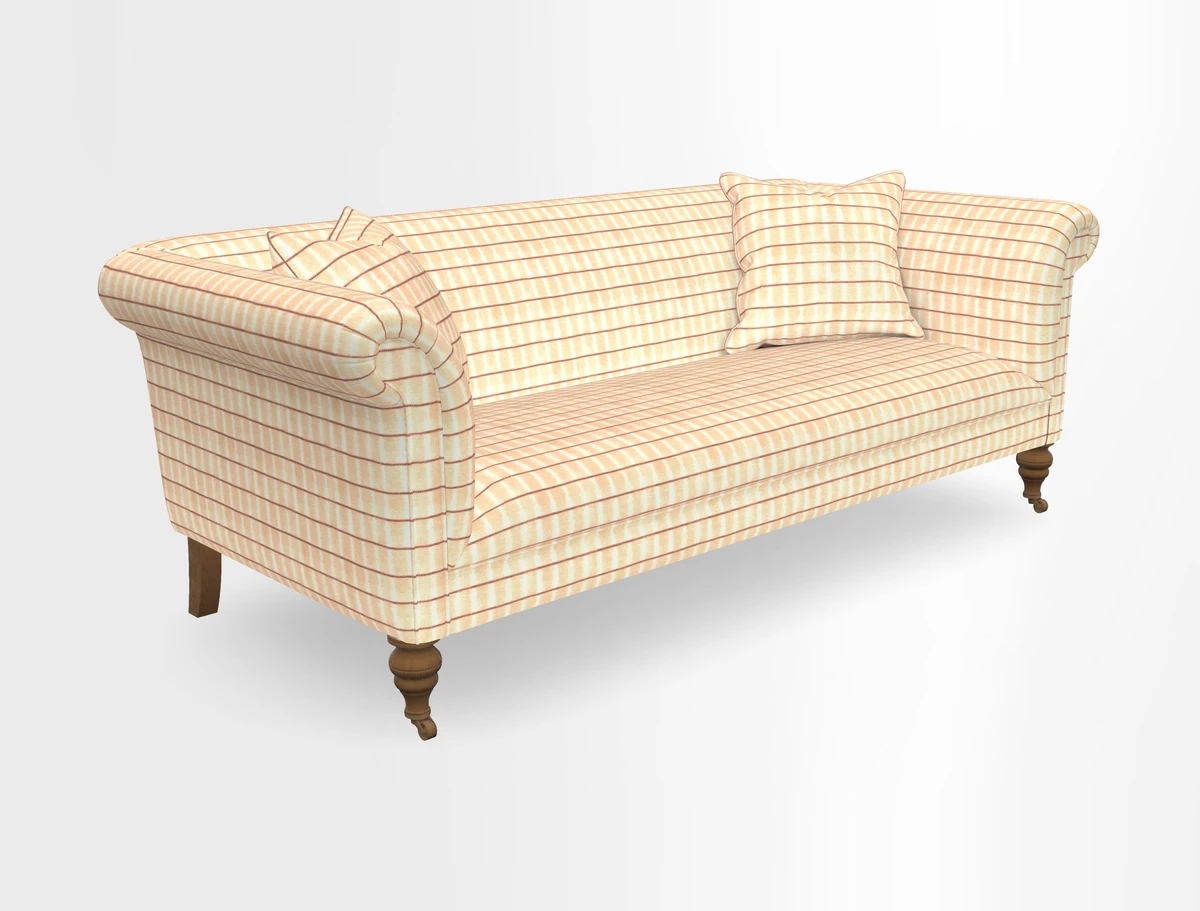 Masham 3 Seater Sofa in V&A Threads of India on Linen Paisley Splendour Steel