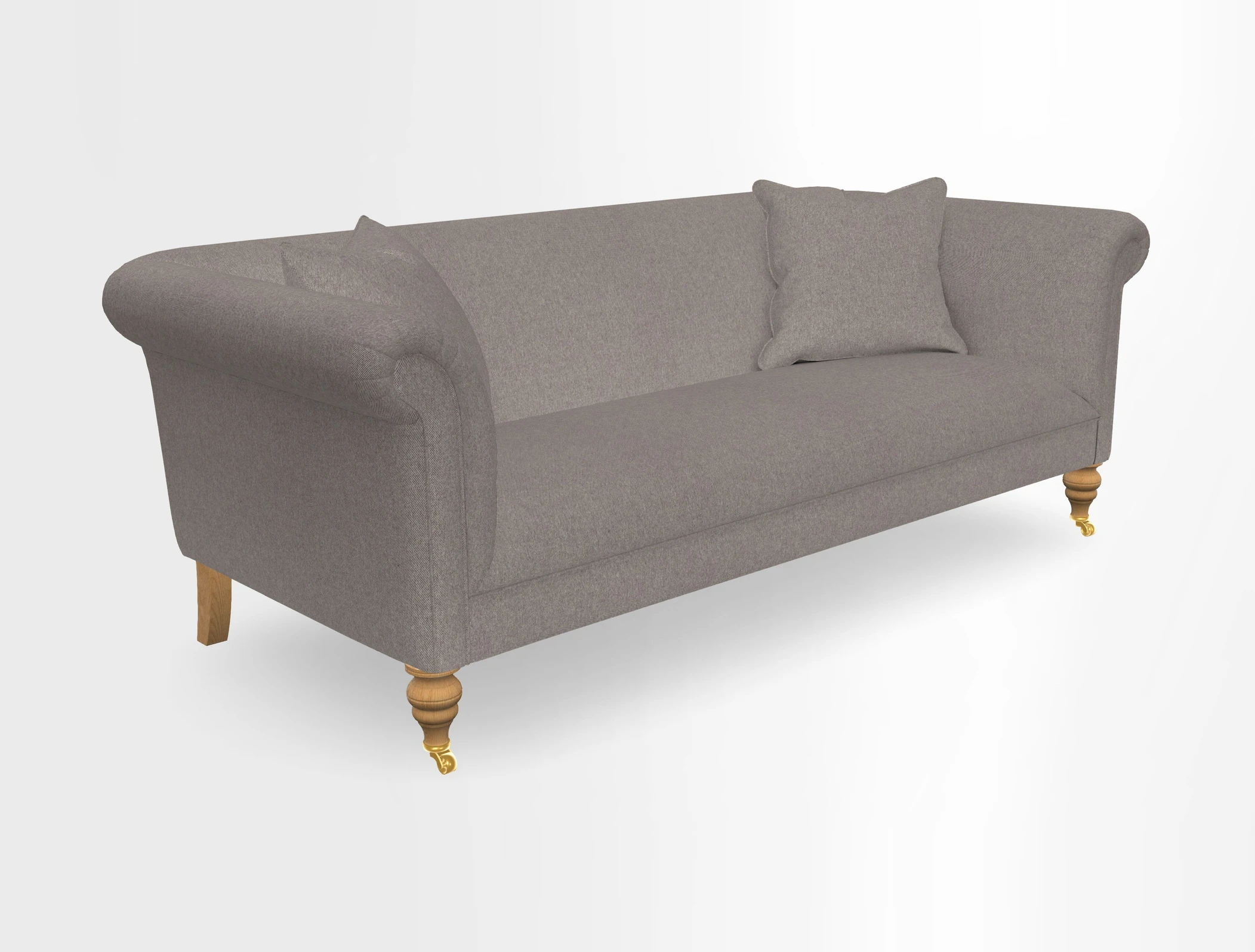 Masham 3 Seater Sofa in V&A Threads of India on Linen Paisley Splendour Steel