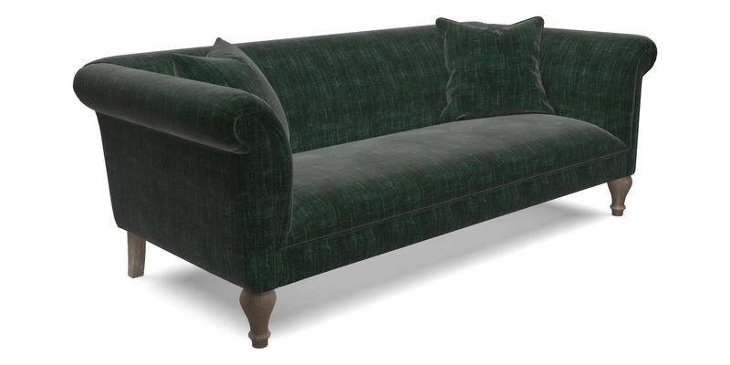 Masham 3 Seater Sofa in V&A Threads of India on Linen Paisley Splendour Steel