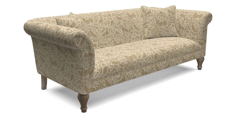 Masham 3 Seater Sofa in V&A Threads of India on Linen Paisley Splendour Steel