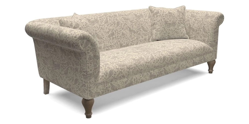 Masham 3 Seater Sofa in V&A Threads of India on Linen Paisley Splendour Steel