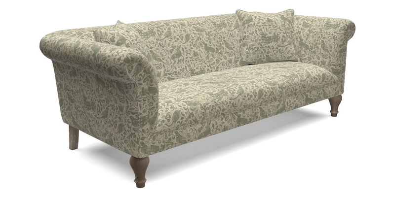 Masham 3 Seater Sofa in V&A Threads of India on Linen Paisley Splendour Steel