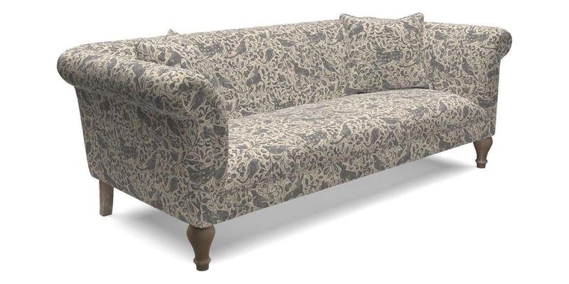 Masham 3 Seater Sofa in Floral Linen Carcassonne Laurel