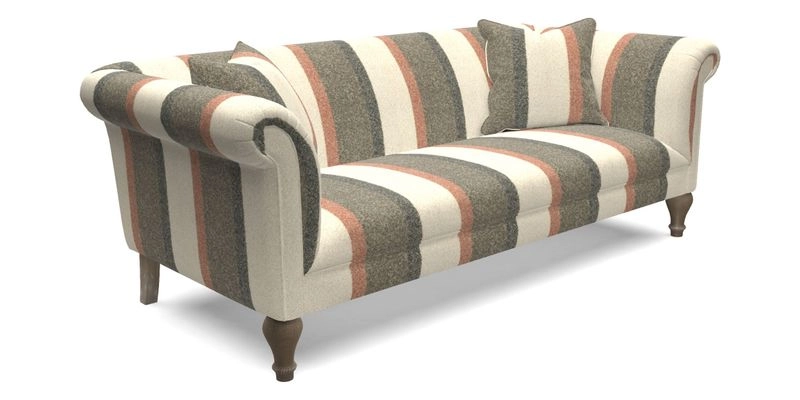 Masham 3 Seater Sofa in Floral Linen Carcassonne Laurel