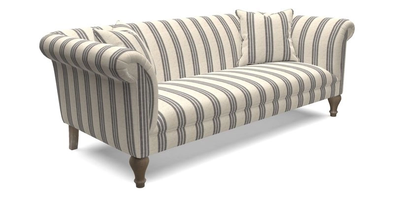 Masham 3 Seater Sofa in Floral Linen Carcassonne Laurel