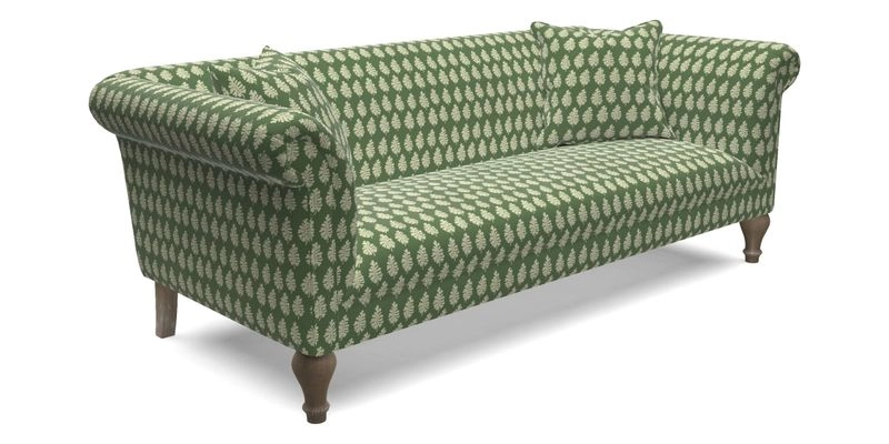 Masham 3 Seater Sofa in Floral Linen Carcassonne Laurel