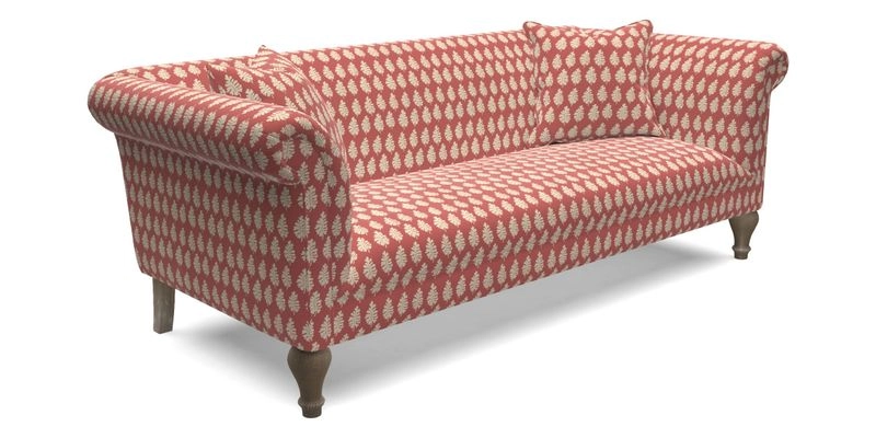 Masham 3 Seater Sofa in Floral Linen Carcassonne Laurel