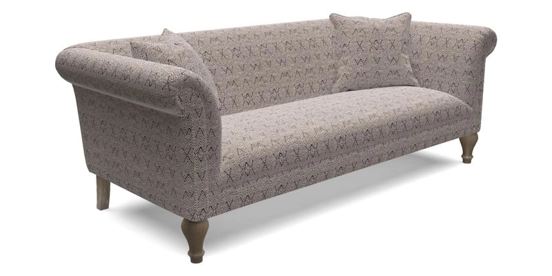 Masham 3 Seater Sofa in Floral Linen Carcassonne Laurel