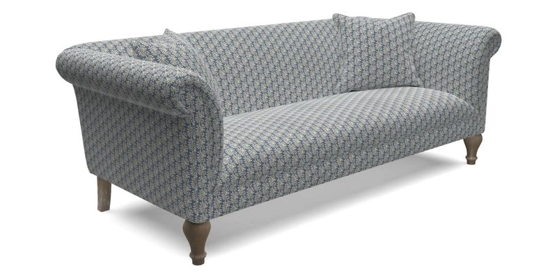 Masham 3 Seater Sofa in Floral Linen Carcassonne Laurel