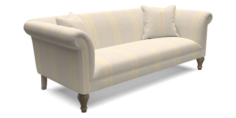 Masham 3 Seater Sofa in Floral Linen Carcassonne Laurel