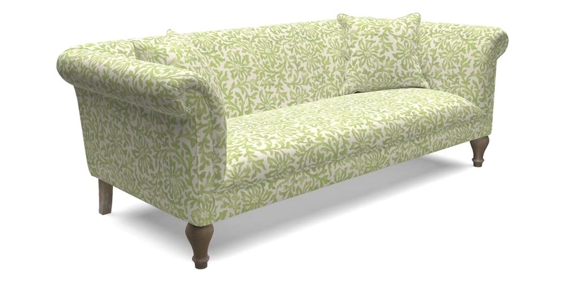 Masham 3 Seater Sofa in V&A Threads of India on Linen Paisley Splendour Steel