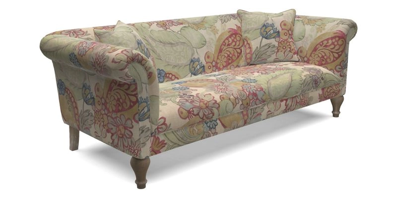 Masham 3 Seater Sofa in Floral Linen Carcassonne Laurel