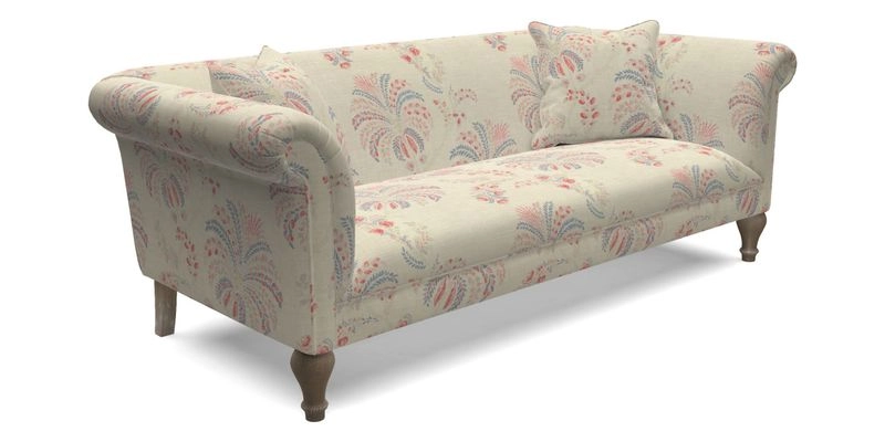 Masham 3 Seater Sofa in V&A Threads of India on Linen Paisley Splendour Steel