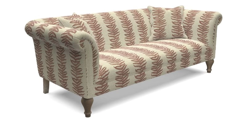 Masham 3 Seater Sofa in V&A Threads of India on Linen Paisley Splendour Steel