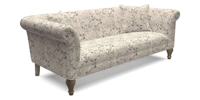 Masham 3 Seater Sofa in V&A Threads of India on Linen Paisley Splendour Steel