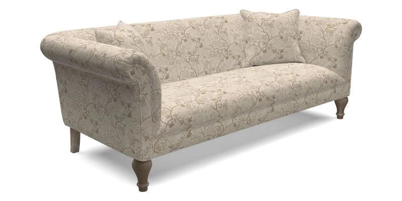 Masham 3 Seater Sofa in V&A Threads of India on Linen Paisley Splendour Steel