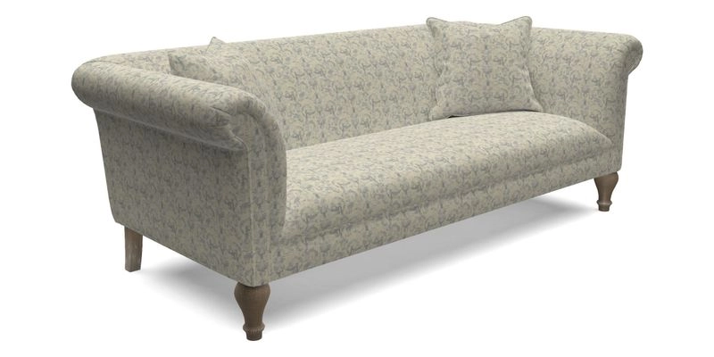 Masham 3 Seater Sofa in V&A Threads of India on Linen Paisley Splendour Steel