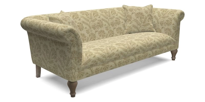 Masham 3 Seater Sofa in V&A Threads of India on Linen Paisley Splendour Steel