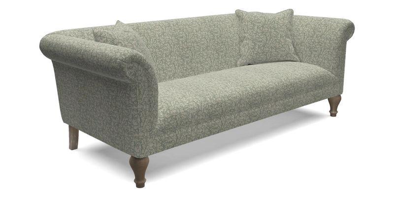 Masham 3 Seater Sofa in Floral Linen Carcassonne Laurel