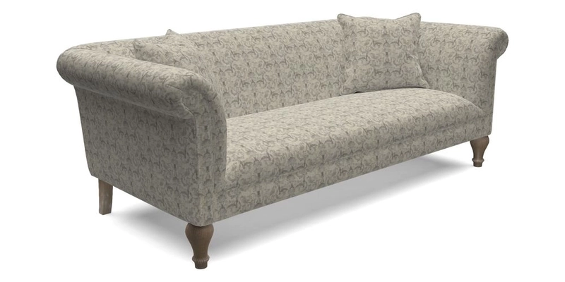 Masham 3 Seater Sofa in Floral Linen Carcassonne Laurel