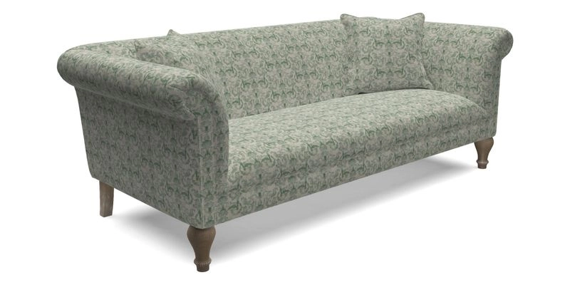 Masham 3 Seater Sofa in Floral Linen Carcassonne Laurel
