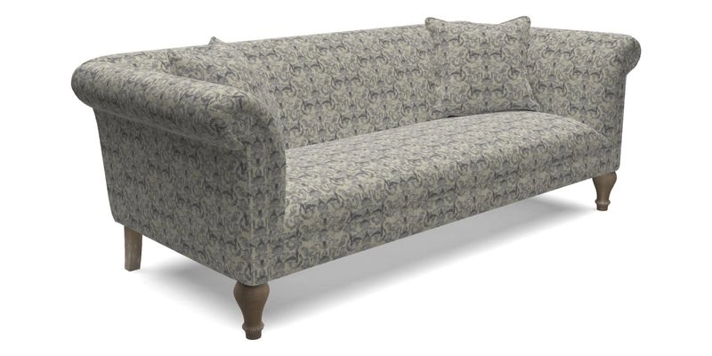 Masham 3 Seater Sofa in Floral Linen Carcassonne Laurel
