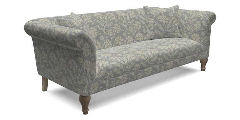 Masham 3 Seater Sofa in Floral Linen Carcassonne Laurel